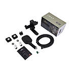 Набір кранів 3 в 1 кубічних чорних Kroner у ванну і змішувач для кухонної мийки Г-подібний, фото 4