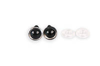 Глаза для игрушек с заглушками, 16 мм, прозрачно-черный пара