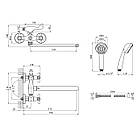 Змішувач Kroner KRP Royce C072 глянсовий з довгим поворотним виливом з латуні з лійкою для ручного душу, фото 2