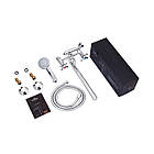 Змішувач Kroner KRP Royce C072 глянсовий з довгим поворотним виливом з латуні з лійкою для ручного душу, фото 8