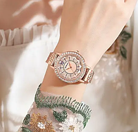 Часы женские наручные кварцевые Crrju Miss классические изящные красивые на стальном браслете для девушек MS