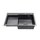 Раковина на кухню Kroner KRP Schwarze 7848RHM PVD 3,0/1,0 мм прямокутна з нержавіючої сталі, фото 3