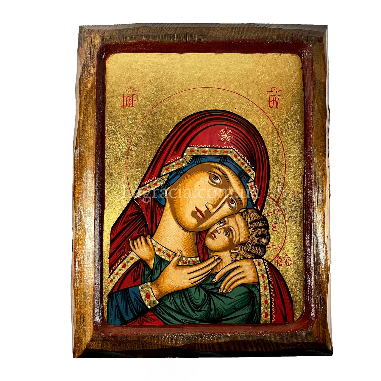 Дерев'яна Корсунська ікона Божої Матері ручний розпис на холсті 23,5 Х 28,5 см