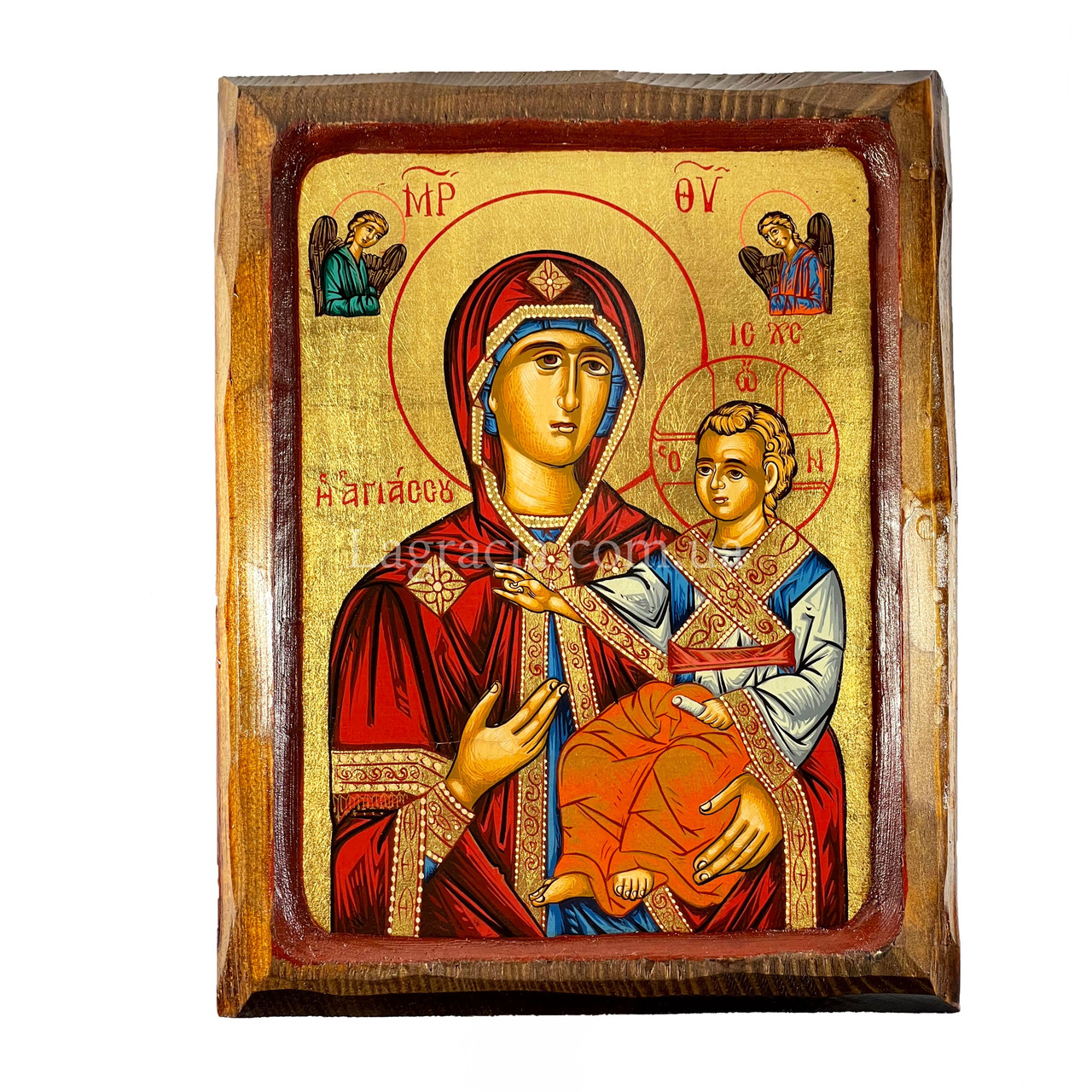 Дерев'янна ікона Божої Матері Скоропослушниця ручний розпис 23,5 Х 28,5 см