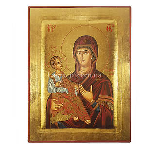 Ікона Божа Матір Троєручиця писана на холсті 23 Х 29 см, фото 2