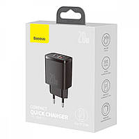 Блок зарядки Baseus Compact Quick Charger 20W QC+ PD (1Type-C + 1USB)