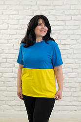 Футболка для жінок патріотична батального розміру, трикотаж