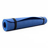 Килимок для йоги та фітнесу EVA (йога мат, каремат спортивний) OSPORT Yoga Pro 3мм (OF-0088) Синій, фото 3