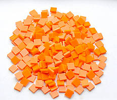 Набір шматочків мозаїки слюда форма квадрат 200 грам 1*1 см 280 штук колір Помаранчевий