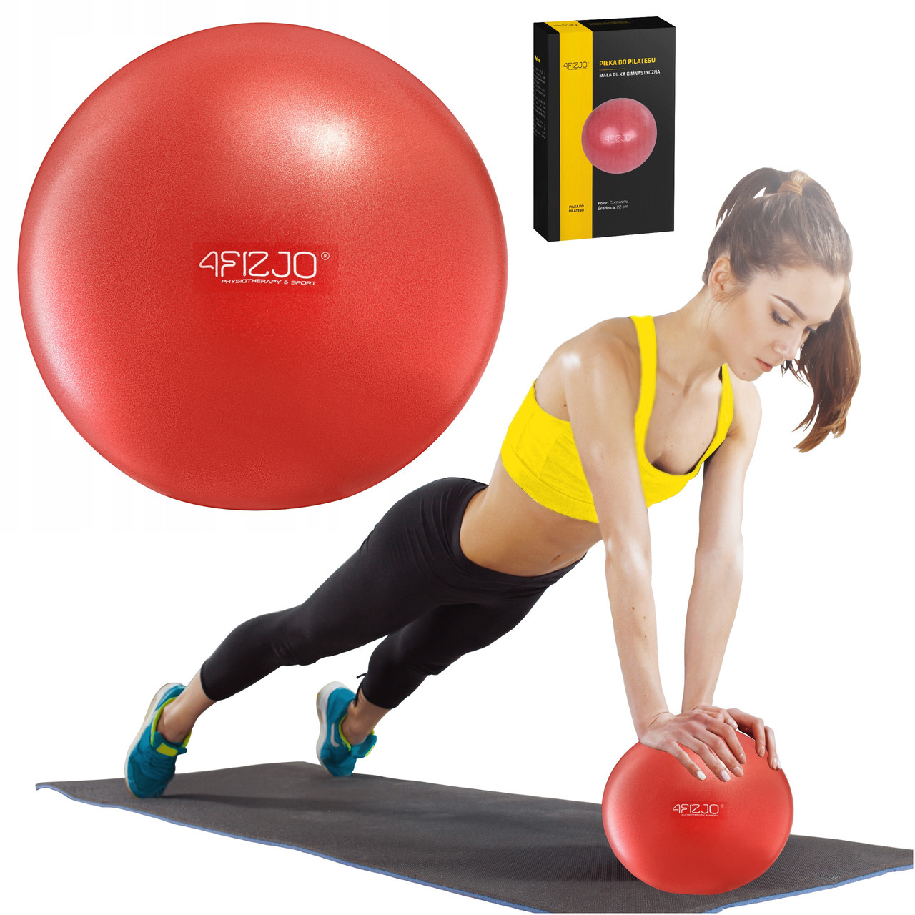 М'яч для пілатесу, йоги, реабілітації 4FIZJO 22 см 4FJ0138 Red