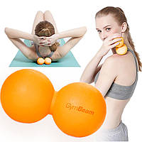 Массажный мячик двойной DuoRoll Orange GymBeam / Мячик для миофасциального релиза и самомассажа спины