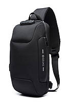 Однолямочный рюкзак Ozuko 9223 кодовый замок влагостойкий мужской цвет черный