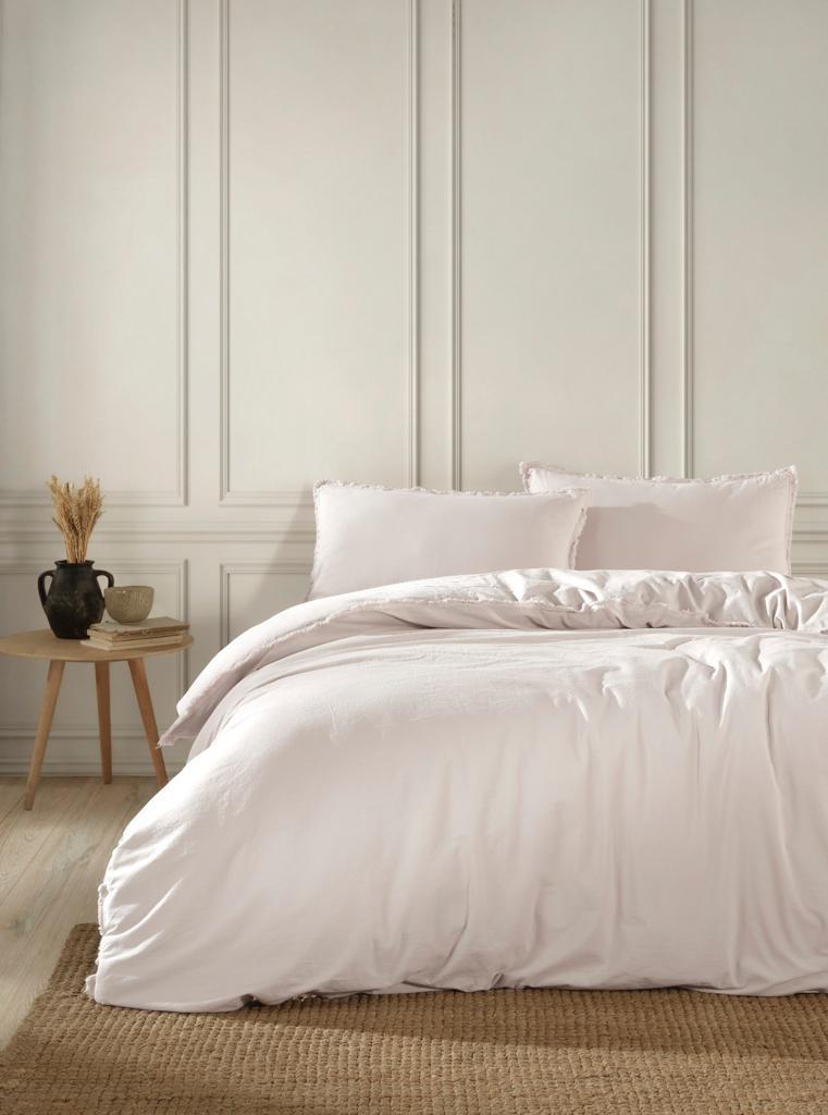 Турецька Постільна Білизна Limasso Stonewashed Placid Natural Cream Варений Хлопок 200х220см