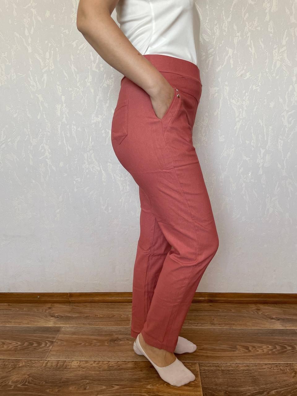 Жіночі брюки котонові стрейчеві кольорові батал 4/5,5/6,6/7,7/8