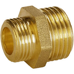 Ніпель редукційний латунний 1/2″ЗР х 3/8″ЗР штампований А0542А VA (000026551)