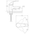 Змішувач SL Ø40 для раковини на шпильці TAU (SL-2A143C), фото 2
