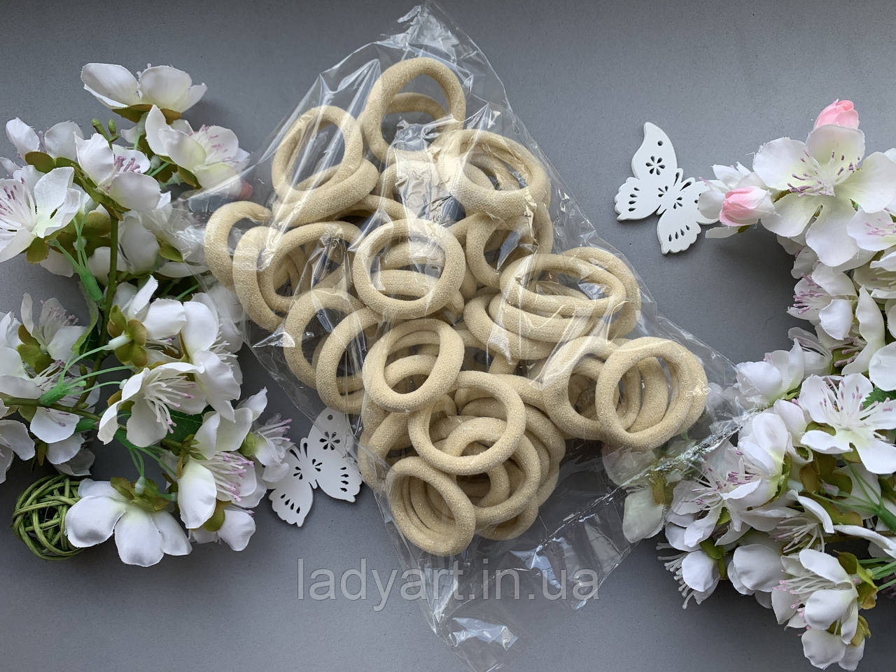 Гумка Калуш 4 см, 50 шт/уп кремвого кольору, фото 1