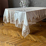 Скатертина Оксамитова з мереживом імператор високої якості на стіл! Шампань колір (У розмірах), фото 4
