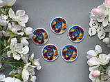 Кабошон "Герб і маки круглий" 3,5 х 3.5 см, 20 шт/уп. оптом, фото 3
