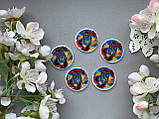 Кабошон "Герб і маки круглий" 3,5 х 3.5 см, 20 шт/уп. оптом, фото 5