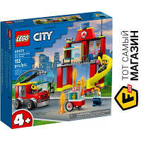 Конструктор LEGO City Пожежне депо та пожежна машина 153 деталей (60375)