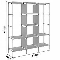 Тканинна складана шафа на 3 секції STORAGE WARDROBE 88130 красиві текстильні меблі для кімнати, фото 9
