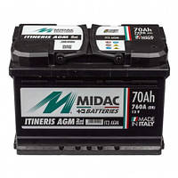 АККУМУЛЯТОР 6СТ-70 AH MIDAC ITINERIS START STOP AGM, 12V, 70AH, R МИДАК ИТИНЕРИС, 12В, 70АЧ, EN760А