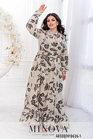 Весняна легка сукня вільного крою із супер-софту в квітковий принт, великих розмірів від 46 до 60
