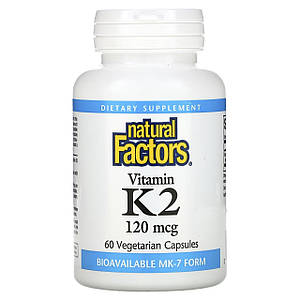 Вітамін К2 Natural Factors Vitamin K2 (МК-7) 120 мкг 60 капс.