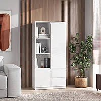 Шафа для книг VAYS R-26, пенал з полицями та шухлядами, ЛДСП, 80×40×170 см - для дому, офісу, вітальні