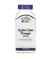 Яблочный уксус, 300 мг, Apple Cider Vinegar 21 st century 250 таблеток