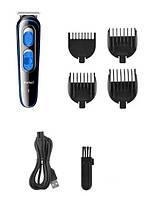 Машинка для стриження волосся Kemei Km-319 (від акумулятора, 4 насадки), фото 2
