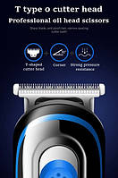 Машинка для стриження волосся Kemei Km-319 (від акумулятора, 4 насадки), фото 5