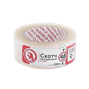 Скотч прозорий 48 мм*200м*52мкм INTERTOOL KT-09041