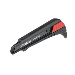 Ніж сегментний для лінолеуму 18 мм, металева напрямна, STORM INTERTOOL HT-05381