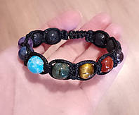 Браслет плетений шамбала 7 чакр з каменю d 10mm