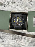 Тактичний багатофункціональний годинник з подвійним часом Patriot 003 Black Gold Ukraine + Коробка, фото 10