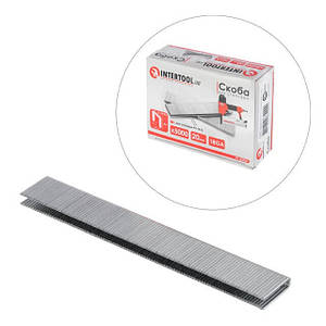 Скоба для степлера PT-1612 20 мм (18GA) 5,7(5,8)x1,25x1,0 мм 5000 шт./пач INTERTOOL PT-83201