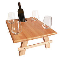 Поднос винный столик подставка Mazhura MZ-688983 38х45х25 см коричневый кухонный поднос для подачи блюд