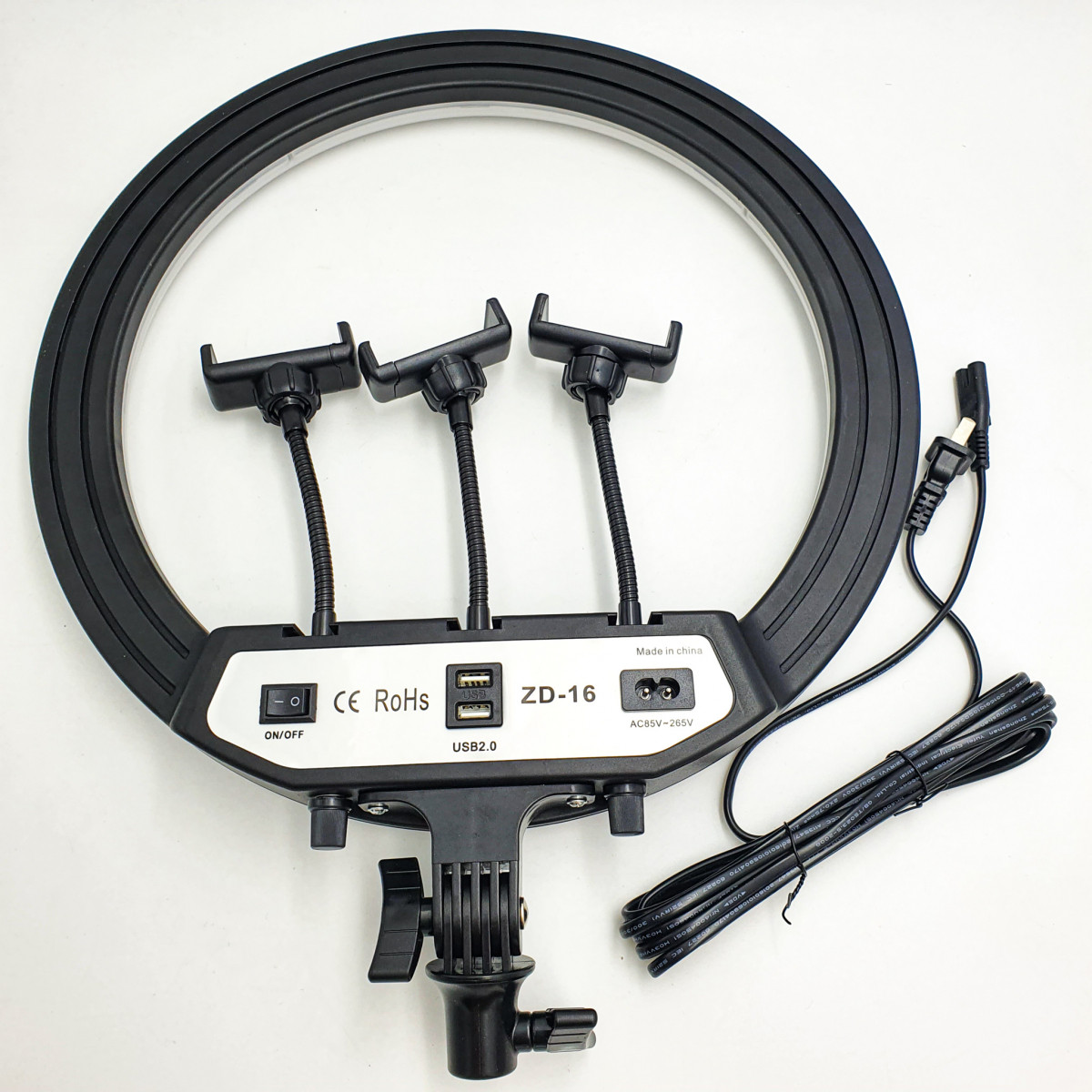 Кольцевая LED лампа ZD-16 диаметр 40см, 3 крепления телефона, питание usb  (ID#1598942709), цена: 1406 ?, купить на Prom.ua
