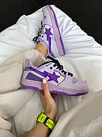 Женские кроссовки A BATHING APE BAPE STA SK8 PURPLE женские фиолетовые бейп кожа