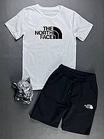 Летний белый спортивный костюм The North Face мужской хлопковый , Белый комплект на лето TNF Футболка + trek