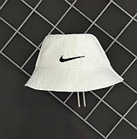 Біла панама Nike чоловіча бавовняна універсальна, Стильна літня панамка Найк біла унісекс легка