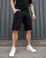 Летние черные шорты мужские оверсайз трикотажные , Повседневные мужские шорты бриджи черные свободные trek