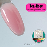 Камуфлювальний гель для нарощування нігтів чайна троянда Tea Rose Global Fashion 15 ml, фото 2