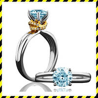 Золоте кільце -DREAM - з блакитним синім Діамантом 0,6 карат