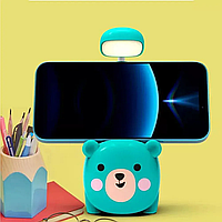 Акумуляторна дитяча настільна лампа USB з органайзером для зберігання приладдя блакитна підставка