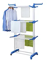 Сушилка складная для белья GARMENT RACK, сушилка для вещей вертикальная на колесиках