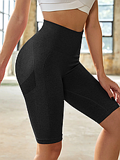 Велосипедки з ефектом пуш-ап L, Чорні, фото 2