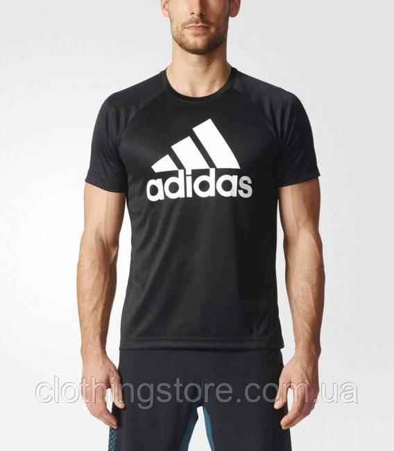 Чоловіча футболка Adidas Адідас літня 2 кольори чорна та біла